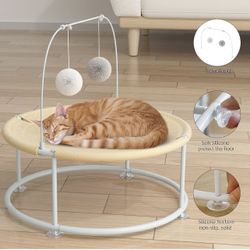 Elevated Cat Hammock Bed for Indoor Cats,Breathable Washable Cat Hammock Pet Supplies,Free-Standing Stable Detachable Pet Bed,for Puppies and Kittens,