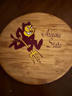 ASU Sparky wooden lazy Susan
