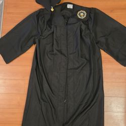 Palm Beach State College PBSC Black Graduation Gown And Cap 5'7"-5'8"
