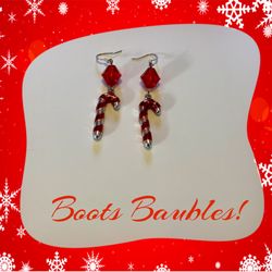 Handcrafted Candy Cane Earrings