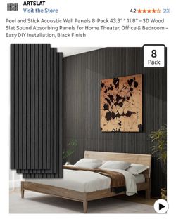New Peel and Stick Acoustic Wall Panels 8-Pack 43.3“ * 11.8”