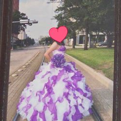 Purple And White Quince Dress