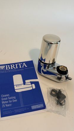 BRITA Basic Faucet Mount Water Filtration System with Filter Change Indicator.