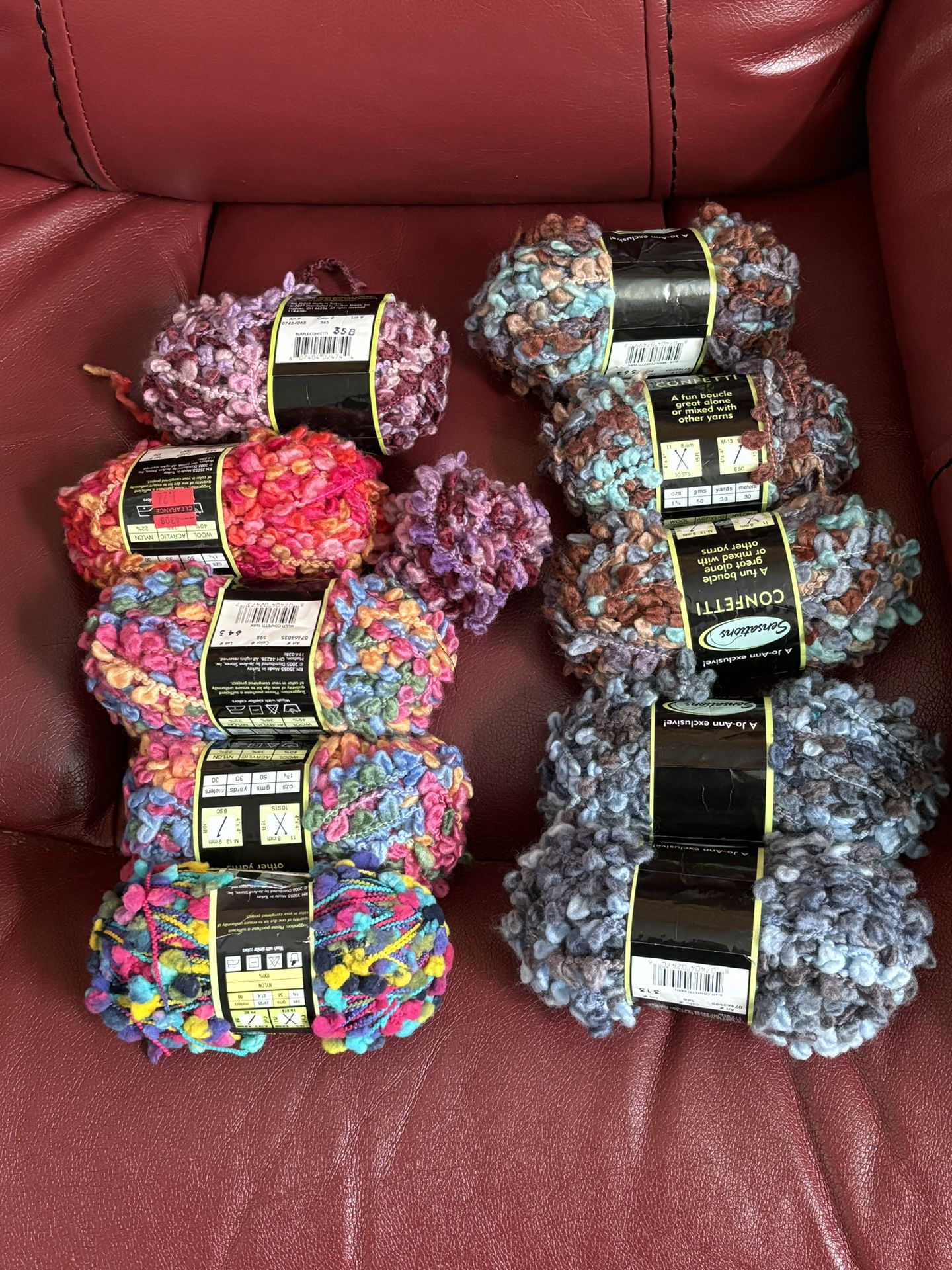 Lot of Boucle Yarns by Sensations  Confetti Sprinkles