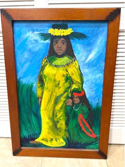 Original oil painting, 1974 “ Wahine to Keiki “