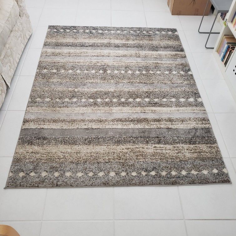 Rug - Beige, Taupe, Grey Neutral Color Tone - 5x7