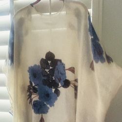 Floral, Beach Cover Up  / Light Wight Sweater Cardigan 