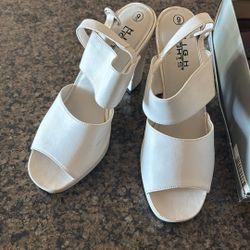 Retro White Heeled Shoes Wore For Charlie’s angels Halloween Costume 