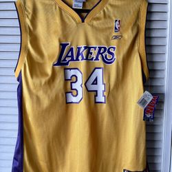 Vintage Shaquille O'Neal #34 Reebok NBA Los Angeles Lakers Jersey Size XL New With Tags