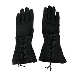 Harley-Davidson Black Leather Riding Lace Up Gauntlet Gloves
