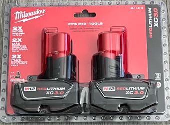 M12 12-Volt Lithium-Ion XC Extended Capacity 3.0 Ah Battery Pack (2-Pack)