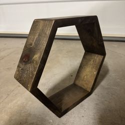 Wooden Hexagon Floating Shelves