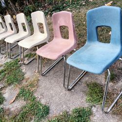 Vintage Stackable Bucket Chairs Set by Artco-Bell - 6 chairs total - Made in the USA!

