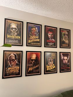 Universal Monsters Classic Horror Framed Poster Set of 8