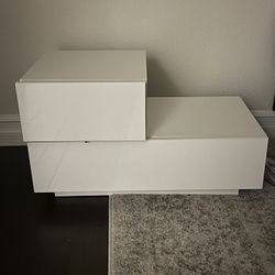 HOMMPA LED Nightstand w/ Remote – Modern White