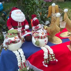 Christmas Stuff Toys Two Snowman One Santa Snowman Five Dollars Each Seven