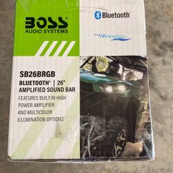 Boss Power Sports SB26BRGB Bluetooth 26” Built-In High Power Amplifier and Multicolor Illumination Options Sound Bar New 