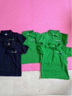 5 Pineview Preschools uniform polo shirts size 4T