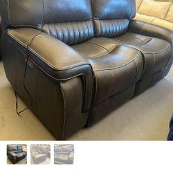 Leather power Recliner Loveseat 