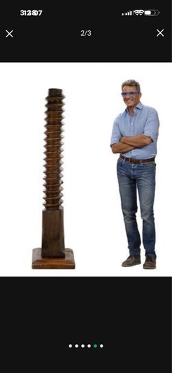 Tall wooden art sculpture of a Screw 500$