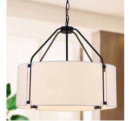 New!✨ beautiful 23 in modern farmhouse drum chandelier Retails for $150