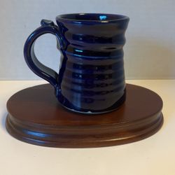 Cobalt Glazed Pottery Mug