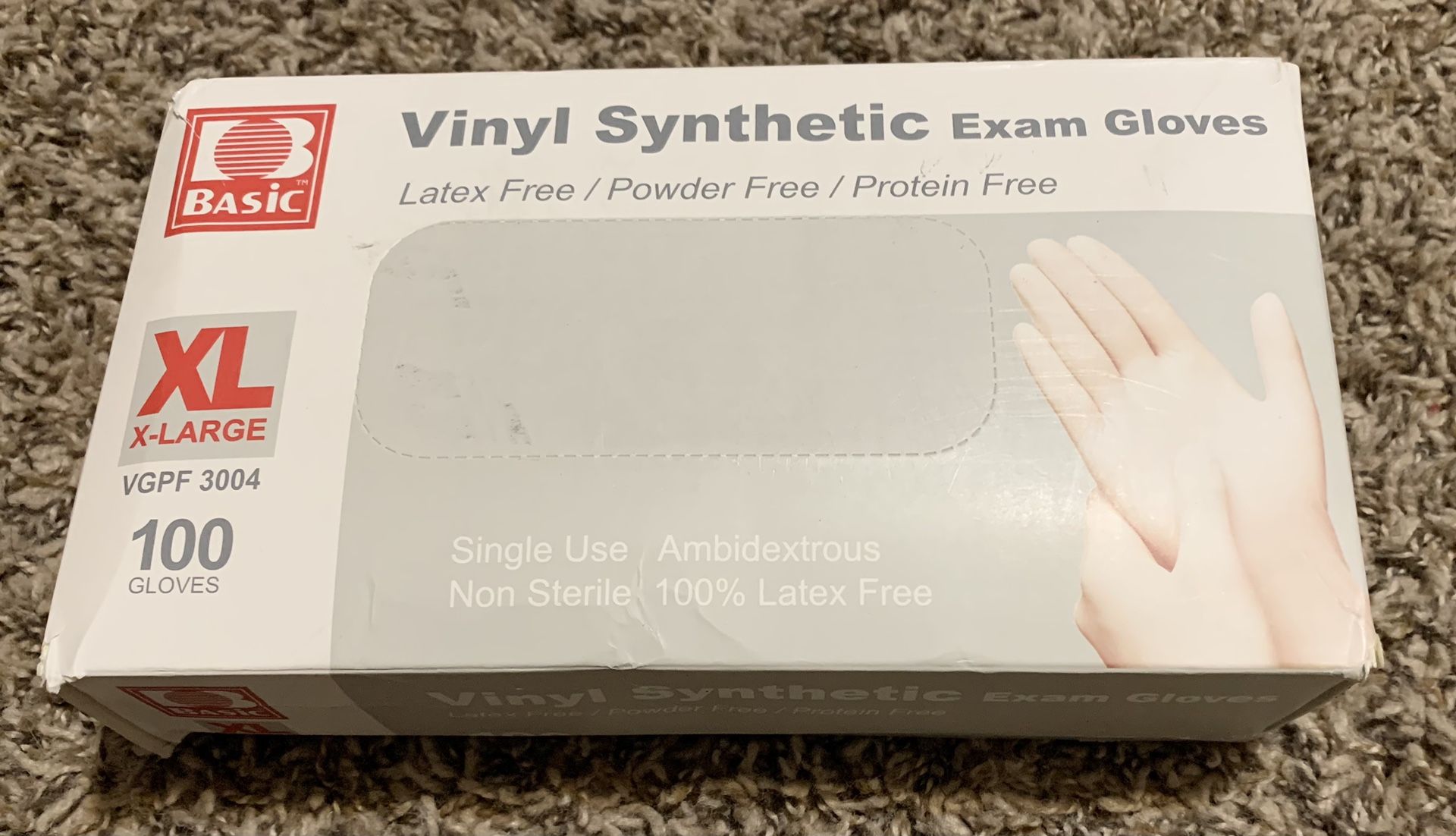 Basic Disposable Gloves 100-Pack XL Squish Clear Vinyl Gloves Latex & Powder Free for Kitchen Cooking Food Handling