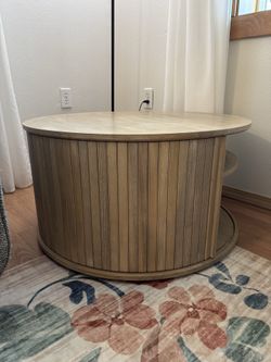 Williams Sonoma real wood fluted coffee table