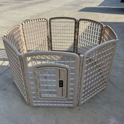 New In Box 34 Inches Tall 8 Panels Dog Pet Exercise Playpen Fence Kennel Plastic Enclosure Crate Barrier Adjustable Detachable 