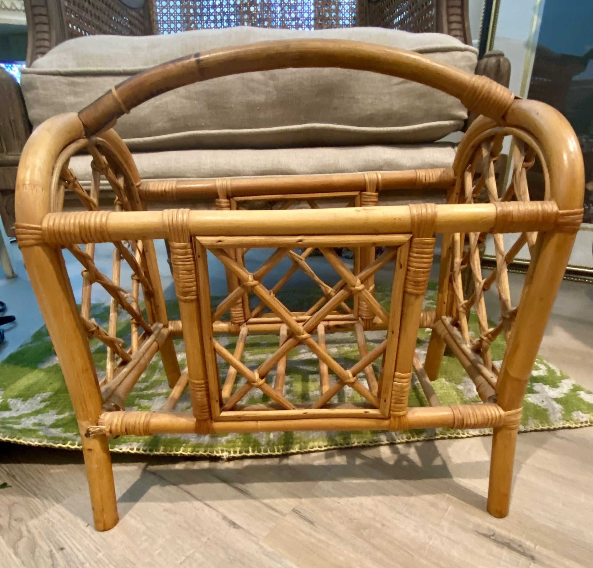 Vintage Bamboo/Rattan Magazine Holder