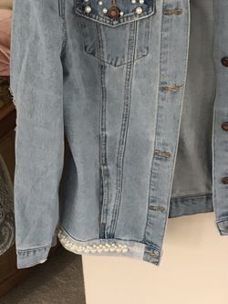 Super Cute Pearl Jean Jacket