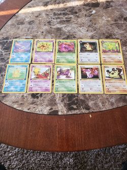 Pokemon non-holo team rocket 1st edition dark cards, dark kadabra, golduck, muk, primeape, raticate