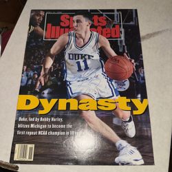 BOBBY HURLEY SIGNED SPORTS ILLUSTRATED AUTOGRAPH DUKE BASKETBALL 4/13/92 