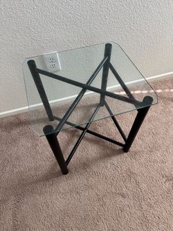 Side table with glass top