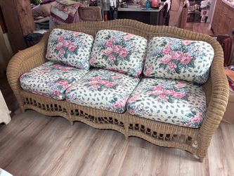 Ethan Allen Bamboo Sofa and Chair.