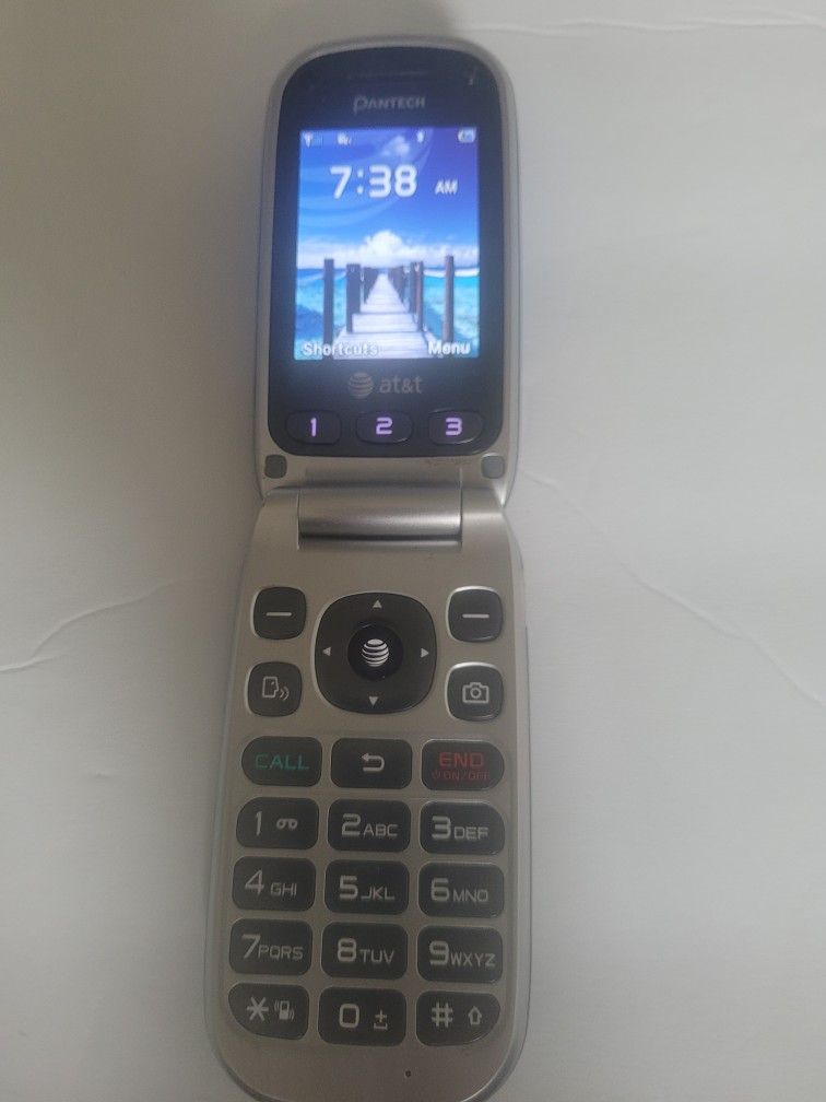 Pantech At&t Cell Phone Full Battery Flip Phone