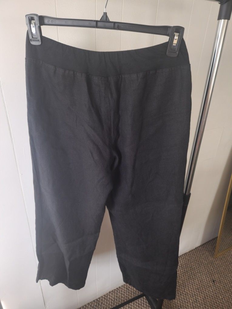 100% Linen Black Pants