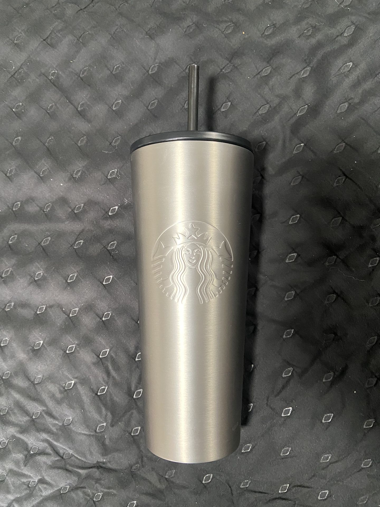 Stainless steel Silver and black Starbucks tumbler