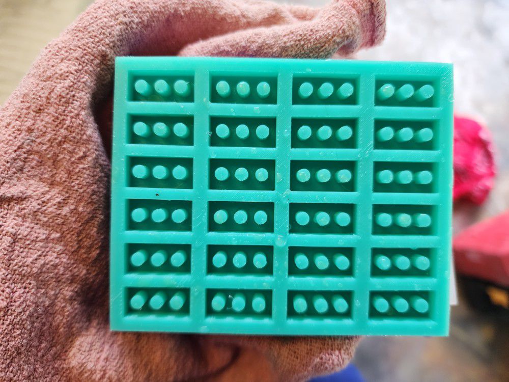 Miniature 3-hole Silicone Brick Mold