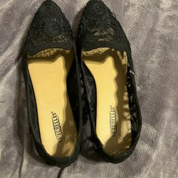 Black Lace Flats