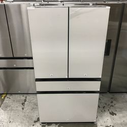 Samsung Bespoke 23 cu. ft. 4-Door French Door Smart Refrigerator White Glass