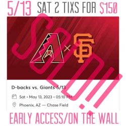 Arizona Diamondbacks Vs SF Giants 5/13 On The Wall