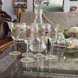 Hand Painted Flower Glasses 