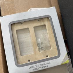 Box Of Travertine Switch plate Covers 