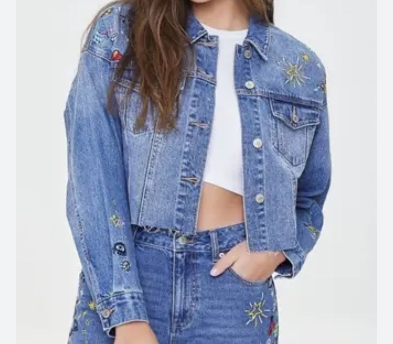 Forever 21 Denim Jacket Size Small Used