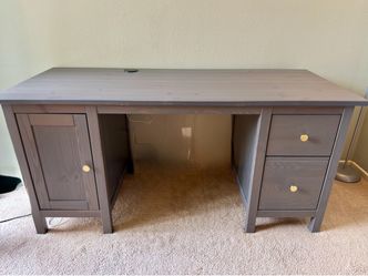 IKEA Hemnes Desk with Gold Accent Knobs