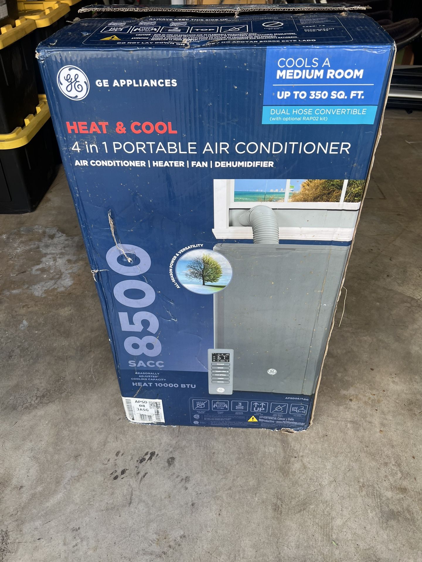 GE 4-IN -1 PORTABLE AIR CONDITIONER /HEATER/FAN/DEHUMIDIFIER