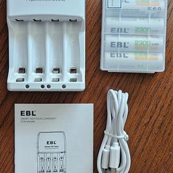 EBL 4 Slot Battery Charger Fir AA/AAA Rechargeable Batteries 