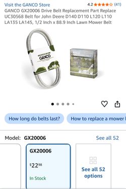 Ganco lawn mower belt