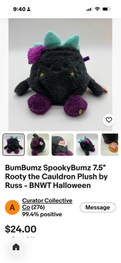 BumBumz SpookyBumz 7.5" Rooty the Cauldron Plush by Russ - BNWT Halloween